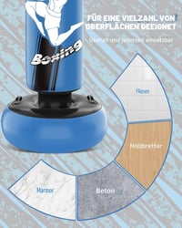 NZQXJXZ álló felfújható boxzsák gyerekeknek boxkesztyűkkel - 160 cm - kék 6
