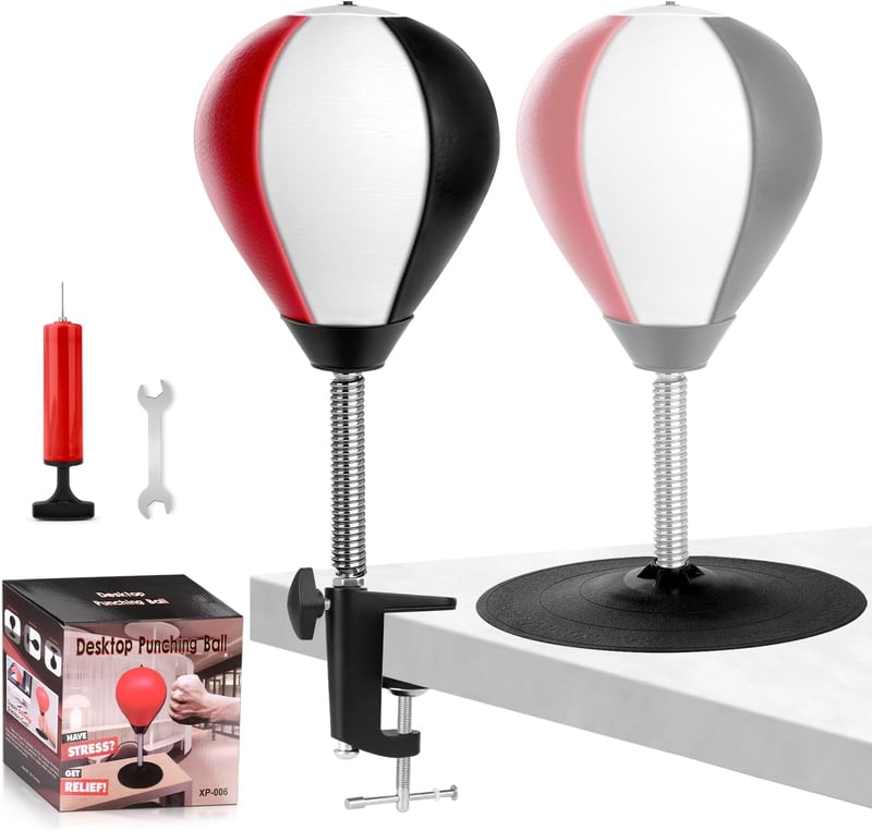 NZQXJXZ Asztali Boxzsák Stresszoldó - Erős Tapadókorongos és Asztali Rögzítésű Punching Ball Irodába, Íróasztalra - Vicces Ajándék Kollégákn