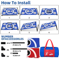 NZQXJXZ Cornhole vonkajšia hra, súprava s 8 vrecúškami a prenosnou taškou, do záhrady, na pláž, kempovanie, pre dospelých a rodiny, 3 x 2 stopy 6