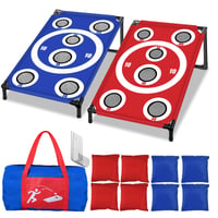 NZQXJXZ Cornhole vonkajšia hra, súprava s 8 vrecúškami a prenosnou taškou, do záhrady, na pláž, kempovanie, pre dospelých a rodiny, 3 x 2 stopy 1