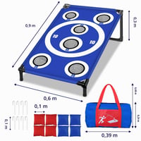 NZQXJXZ Cornhole vonkajšia hra, súprava s 8 vrecúškami a prenosnou taškou, do záhrady, na pláž, kempovanie, pre dospelých a rodiny, 3 x 2 stopy 4