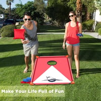 NZQXJXZ Cornhole szett 8 zsákkal, hordtáskával - kültéri játék felnőtteknek és gyerekeknek 7