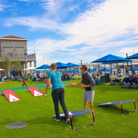 NZQXJXZ Cornhole szett 8 zsákkal, hordtáskával - kültéri játék felnőtteknek és gyerekeknek 6