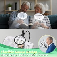 NZQXJXZ Kéz Nélküli Nagyító Világítással - 10x Nagyítás, 3 Féle Fénymód, Állítható Nyakpánt, USB Tölthető, Olvasáshoz, Varráshoz, Időseknek 5