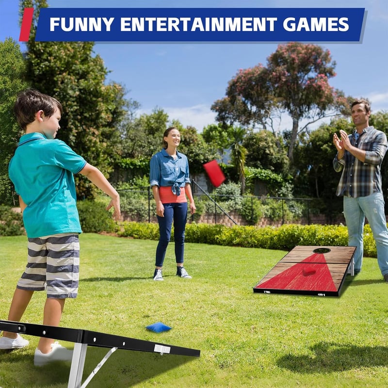 JUOIFIP 3x2 FT Alumínium Cornhole Szett 8 Zsákkal és Táskával