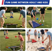 JUOIFIP 3x2 FT Alumínium Cornhole Szett 8 Zsákkal és Táskával 6