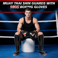 NZQXJXZ Sípcsont Védő 16oz Boxkesztyűvel, Muay Thai Lábvédelem Instep Védelemmel 2