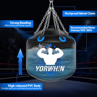 NZQXJXZ Vízzel Tölthető Boxzsák Állítható Fémláncokkal - 44 cm PVC Ütőzsák Felnőtteknek, MMA és Box Edzéshez, Hordozható Kivitel 2