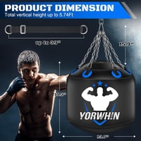 NZQXJXZ Vízzel Tölthető Boxzsák Állítható Fémláncokkal - 44 cm PVC Ütőzsák Felnőtteknek, MMA és Box Edzéshez, Hordozható Kivitel 3