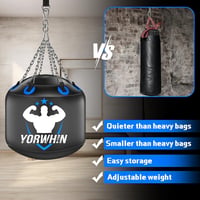 NZQXJXZ Vízzel Tölthető Boxzsák Állítható Fémláncokkal - 44 cm PVC Ütőzsák Felnőtteknek, MMA és Box Edzéshez, Hordozható Kivitel 5
