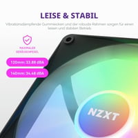 NZXT F120 RGB Core 120mm RGB PC ventilátor s montážou na hub – čierny 6