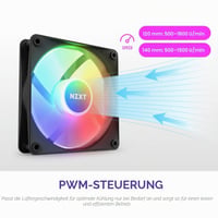 NZXT F120 RGB Core 120mm RGB PC ventilátor s montážou na hub – čierny 5