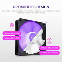 NZXT F120 RGB Core 120mm RGB PC ventilátor s montážou na hub – čierny 3