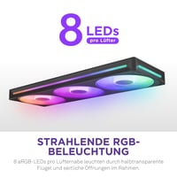 NZXT F360 RGB Core 360 mm RGB ventilátor s jedným rámom – čierny, tri 120 mm RGB ventilátory, ovládanie cez CAM 6