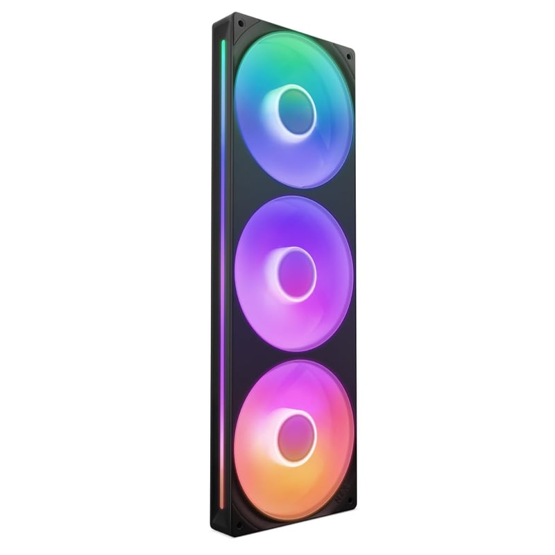 NZXT F360 RGB Core 360 mm RGB ventilátor s jedným rámom – čierny, tri 120 mm RGB ventilátory, ovládanie cez CAM