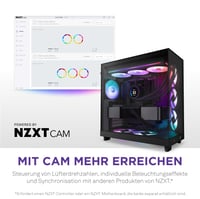 NZXT F360 RGB Core 360 mm RGB ventilátor s jedným rámom – čierny, tri 120 mm RGB ventilátory, ovládanie cez CAM 9