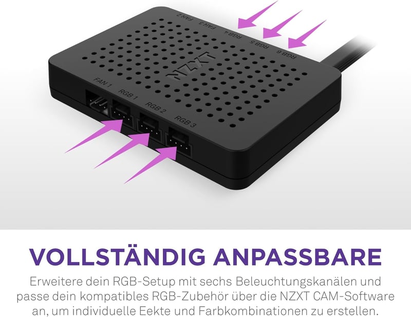 NZXT RGB és ventilátor vezérlő 6 csatorna fekete - 2022 Control Hub
