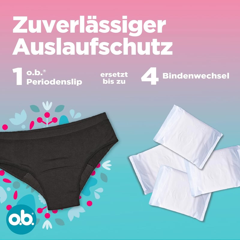 o.b. Teens Menstruációs Alsónadrág Újrahasználható Fiú Lány 152-164 - 1x