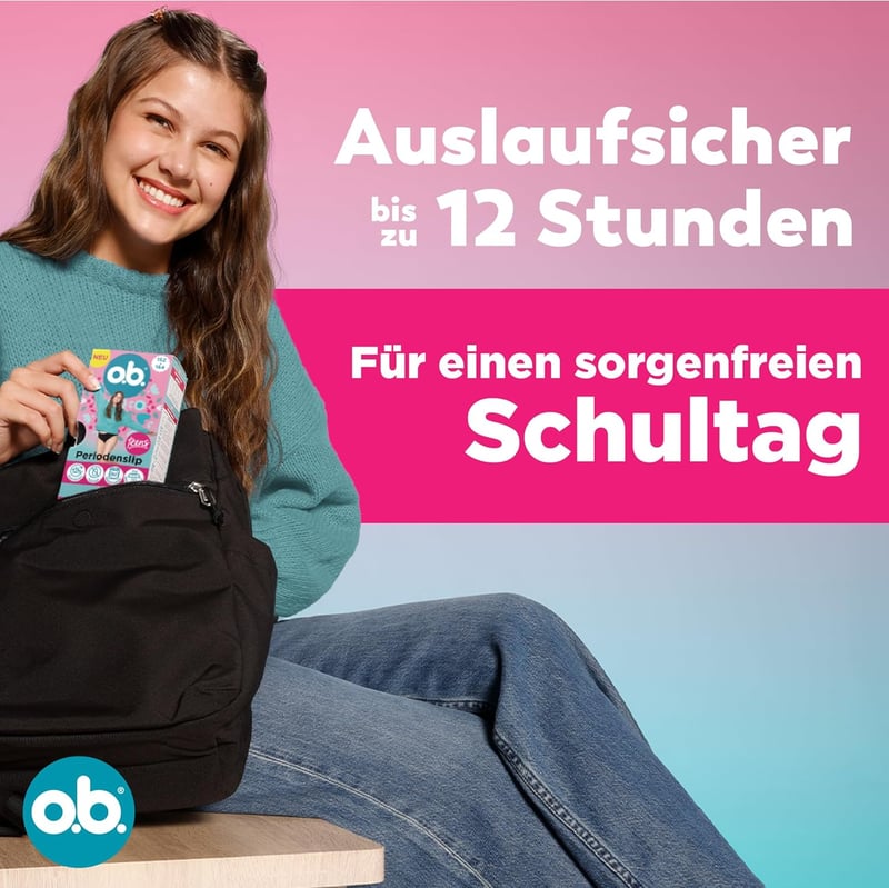 o.b. Teens Menstruációs Alsónadrág Újrahasználható Fiú Lány 152-164 - 1x