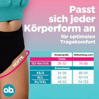 o.b. Teens Menstruációs Alsónadrág Újrahasználható Fiú Lány 152-164 - 1x 7