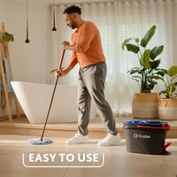 O-Cedar EasyWring sustav za čišćenje podova s mikrovlaknima i kantom + 2 zamjenske glave – rotacijski sustav za cijeđenje 5