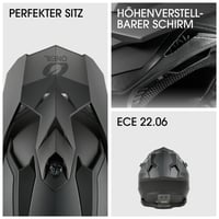 Cască Motocross O'Neal C-SRS MX Enduro, carcasă ABS, căptușeală interioară detașabilă și lavabilă, închidere Microlock, pentru adulți, negru, mărimea M 4