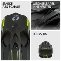 Motokrosová prilba O'NEAL C-SRS - neónovo žltá, veľkosť M - ABS škrupina, vyberateľné prateľné vnútro, optimálne vetranie, zapínanie Microlock 4