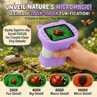 Digitálny mikroskop OAEBLLE pre deti, 1000x zväčšenie, 4K IPS displej, 8 LED svetiel, USB nabíjanie, prenosný mini mikroskop, vzdelávacia hračka a lupa na objavovanie, darček pre deti od 3 do 12 rokov 5