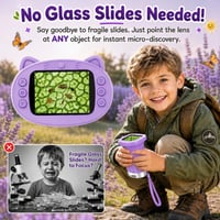 Digitálny mikroskop OAEBLLE pre deti, 1000x zväčšenie, 4K IPS displej, 8 LED svetiel, USB nabíjanie, prenosný mini mikroskop, vzdelávacia hračka a lupa na objavovanie, darček pre deti od 3 do 12 rokov 2