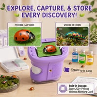 Digitálny mikroskop OAEBLLE pre deti, 1000x zväčšenie, 4K IPS displej, 8 LED svetiel, USB nabíjanie, prenosný mini mikroskop, vzdelávacia hračka a lupa na objavovanie, darček pre deti od 3 do 12 rokov 8