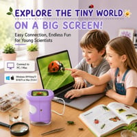 Digitálny mikroskop OAEBLLE pre deti, 1000x zväčšenie, 4K IPS displej, 8 LED svetiel, USB nabíjanie, prenosný mini mikroskop, vzdelávacia hračka a lupa na objavovanie, darček pre deti od 3 do 12 rokov 6
