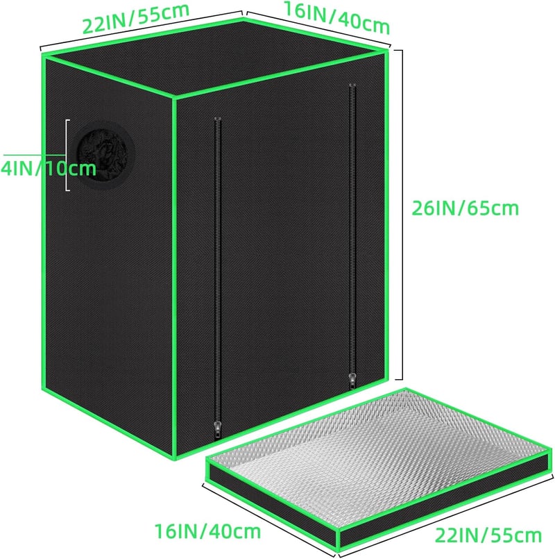 Oairgico 55x40x65cm Grow Tent Megfigyelő Ablakkal és Szellőztetéssel