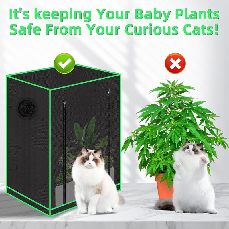 Oairgico 55x40x65cm Grow Tent Megfigyelő Ablakkal és Szellőztetéssel