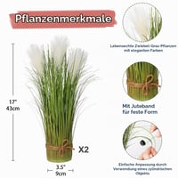 Oairse Umelá dekorácia z pampovej trávy a cibuľovej trávy, 2 ks, voľne stojaca umelá rastlina do domácnosti, kancelárie, hotela, na svadby a oslavy 2