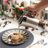 Nerezová termoska na omáčku Oak & Steel Premium 480 ml, dvojstenná, s výklopným vekom a darčekovou krabičkou, strieborná 5