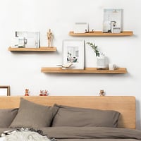 OAKERLAND 80 cm tölgy fali polc, lebegő fapolc otthonhoz, irodához, hálóhoz, nappalihoz 2