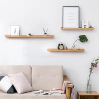 OAKERLAND 80 cm tölgy fali polc, lebegő fapolc otthonhoz, irodához, hálóhoz, nappalihoz 7