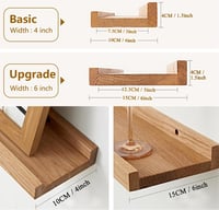 OAKERLAND 80 cm tölgy fali polc, lebegő fapolc otthonhoz, irodához, hálóhoz, nappalihoz 3