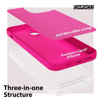 Husă din silicon oakxco pentru iPhone 14 Pro cu protecție pentru cameră, carcasă de protecție ultra-subțire din TPU mat pentru fete, husă spate subțire într-o singură culoare, roz neon 5