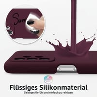 Silikónový kryt na Samsung Galaxy A23 5G oakxco s ochranou fotoaparátu, ultra tenké matné TPU puzdro pre dievčatá, jednofarebný slim bumper, bordová (Weinrot) 4