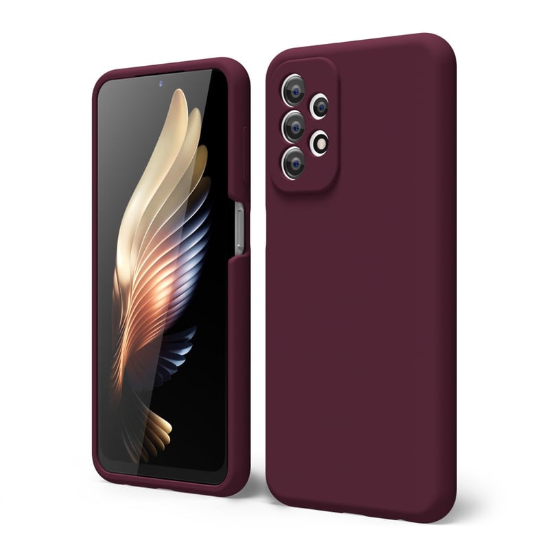 Silikónový kryt na Samsung Galaxy A23 5G oakxco s ochranou fotoaparátu, ultra tenké matné TPU puzdro pre dievčatá, jednofarebný slim bumper, bordová (Weinrot)