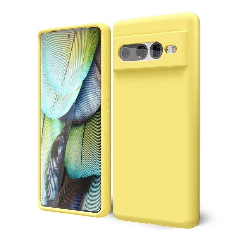 Silikónové puzdro oakxco pre Google Pixel 7 Pro s ochranou fotoaparátu, tenký gumený gélový ochranný kryt, tenké mäkké matné nárazuvzdorné elegantné puzdro pre dievčatá aj mužov, žlté