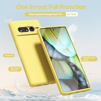 Silikónové puzdro oakxco pre Google Pixel 7 Pro s ochranou fotoaparátu, tenký gumený gélový ochranný kryt, tenké mäkké matné nárazuvzdorné elegantné puzdro pre dievčatá aj mužov, žlté 3