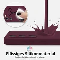 Silikónový kryt oakxco pre Samsung Galaxy S24 FE s ochranou fotoaparátu, ultratenký matný TPU ochranný obal pre dievčatá, jednofarebný tenký zadný kryt, bordovo-červený 4