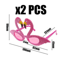 Ochelari de soare Flamingó OAOSDH 2 bucăți - Recuzită foto amuzantă, ochelari unisex la modă, decorațiuni de plajă hawaiene, pentru bărbați și femei 2