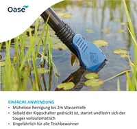 Vysávač na jazerné bahno Oase PondoVac Classic 50529, 1400 W, 3000 l/h, so 4 sacími nadstavcami pre záhradné jazierka, kúpacie jazierka, rybníky a bazény 3
