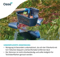 Oase SwimSkim 50 Tófelszín Skimmer 50170 - Felszíni Víztisztító Szűrő Kerti Tóhoz, max. 50 m² Vízfelülethez 3