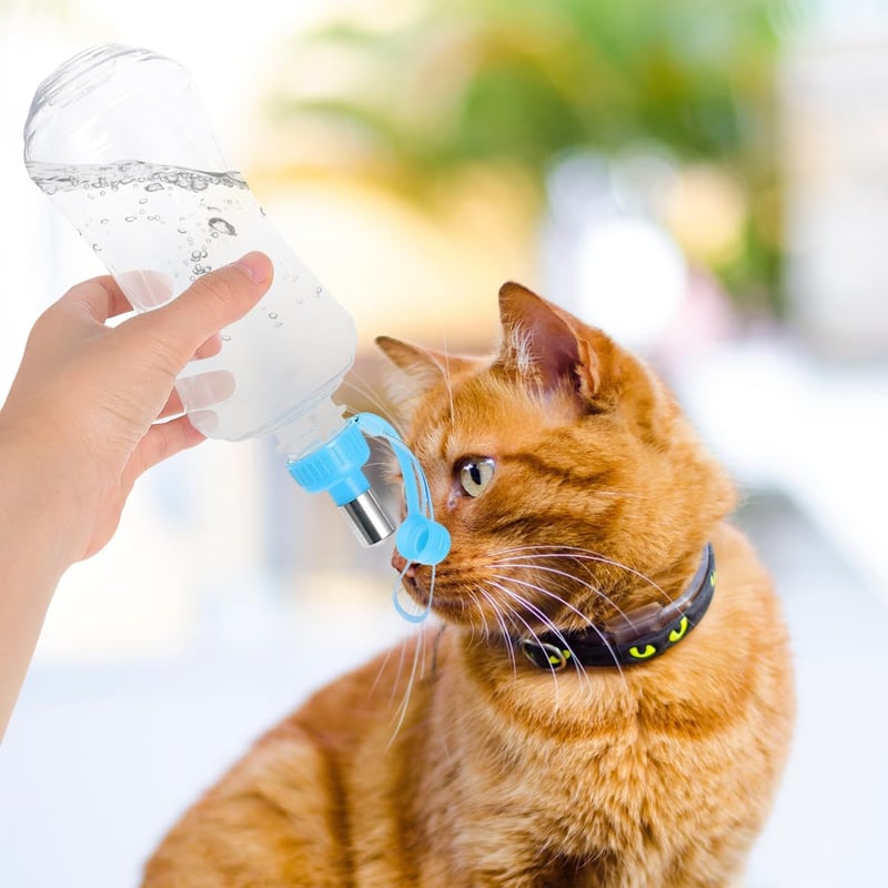 OATIPHO 500ml Utazó Ivópalack Kutyáknak Macskáknak Szivárgásmentes 2 db Kék és Rózsaszín