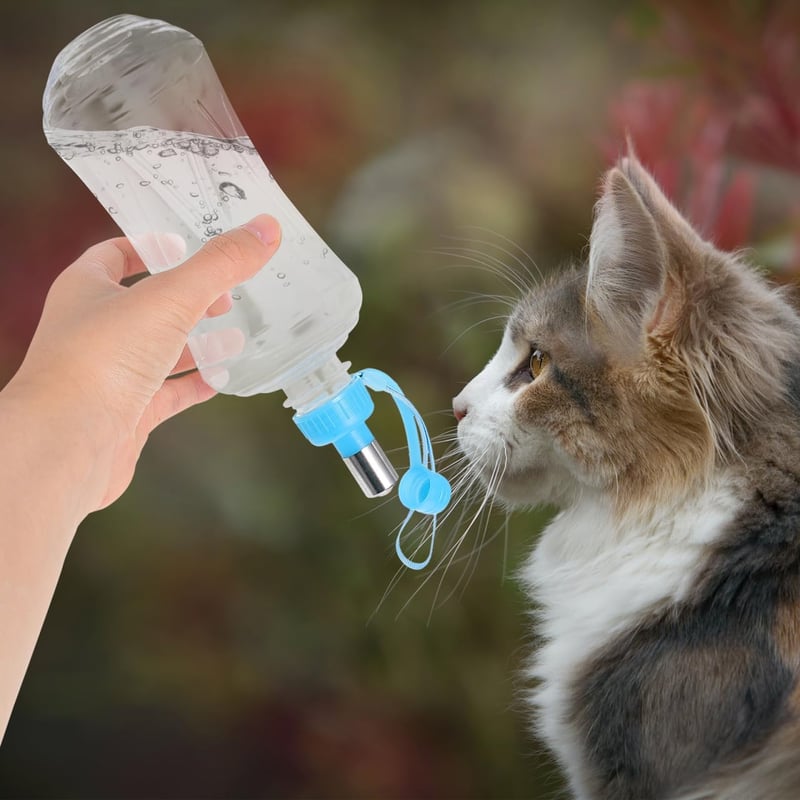 OATIPHO 500ml Utazó Ivópalack Kutyáknak Macskáknak Szivárgásmentes 2 db Kék és Rózsaszín