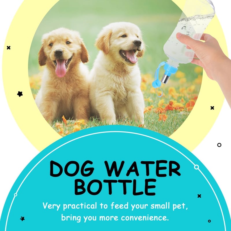 OATIPHO 500ml Utazó Ivópalack Kutyáknak Macskáknak Szivárgásmentes 2 db Kék és Rózsaszín